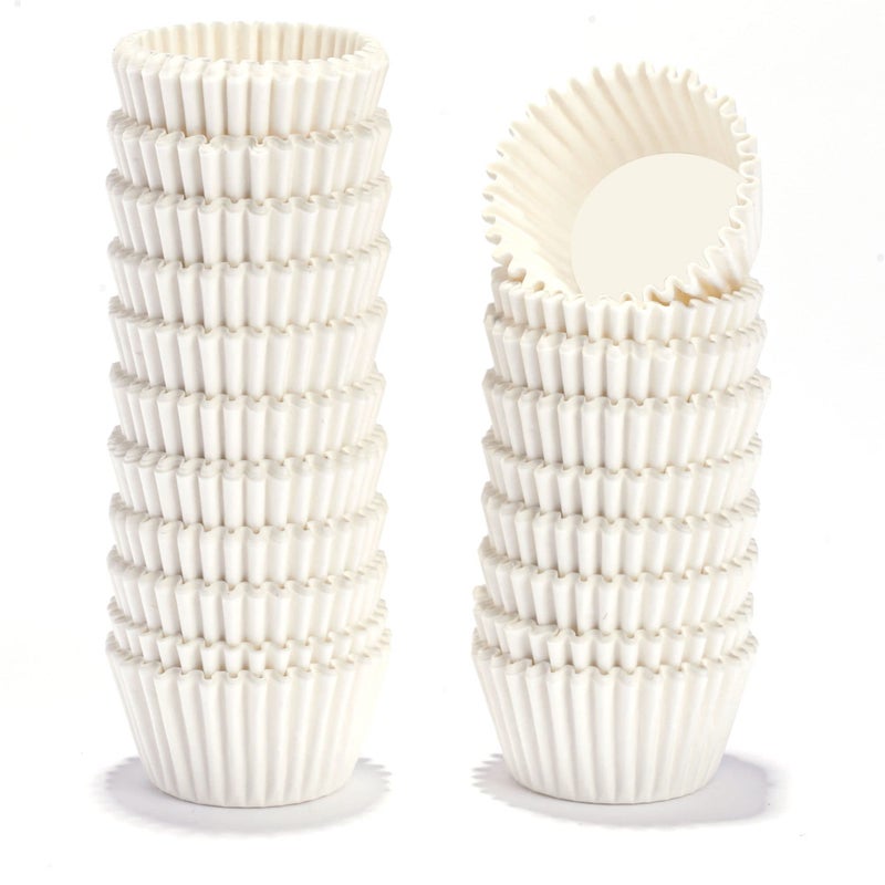 NUOMI 1 Inch Paper Muffin Liners Super Mini Baking Cups Cupcake Liners 1000 Pcs Treat Cups for Weddings, Birthday, Baby Shower, White - Image 1